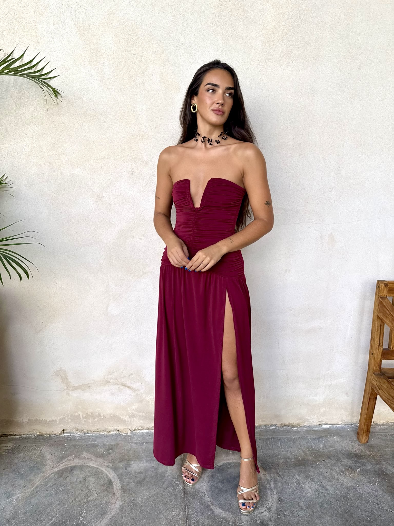 Alternative view of Vestido Gianna burdeos