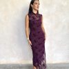 Vestidi midi encaje alamares