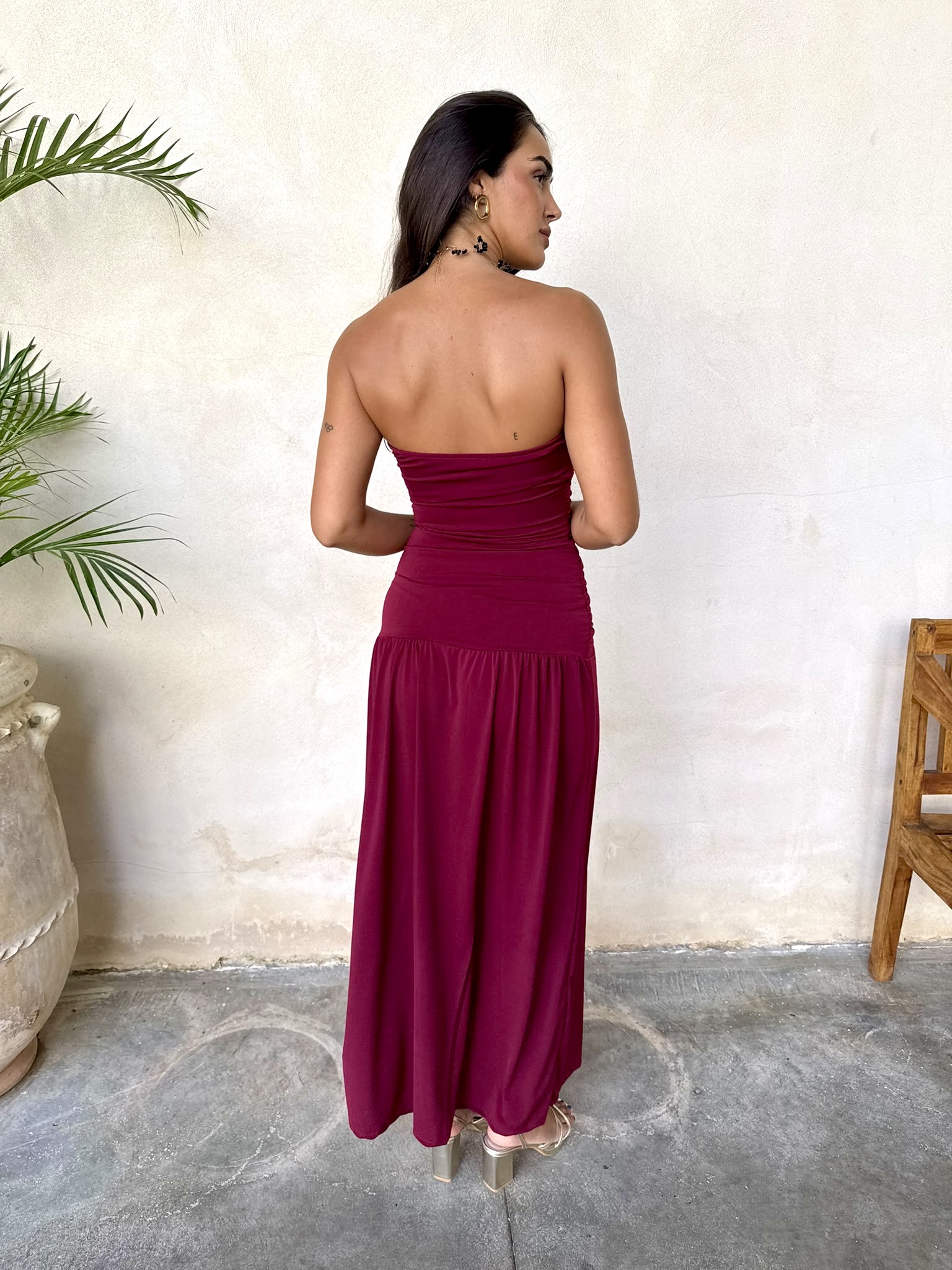 Vestido Gianna burdeos - Imagen 5