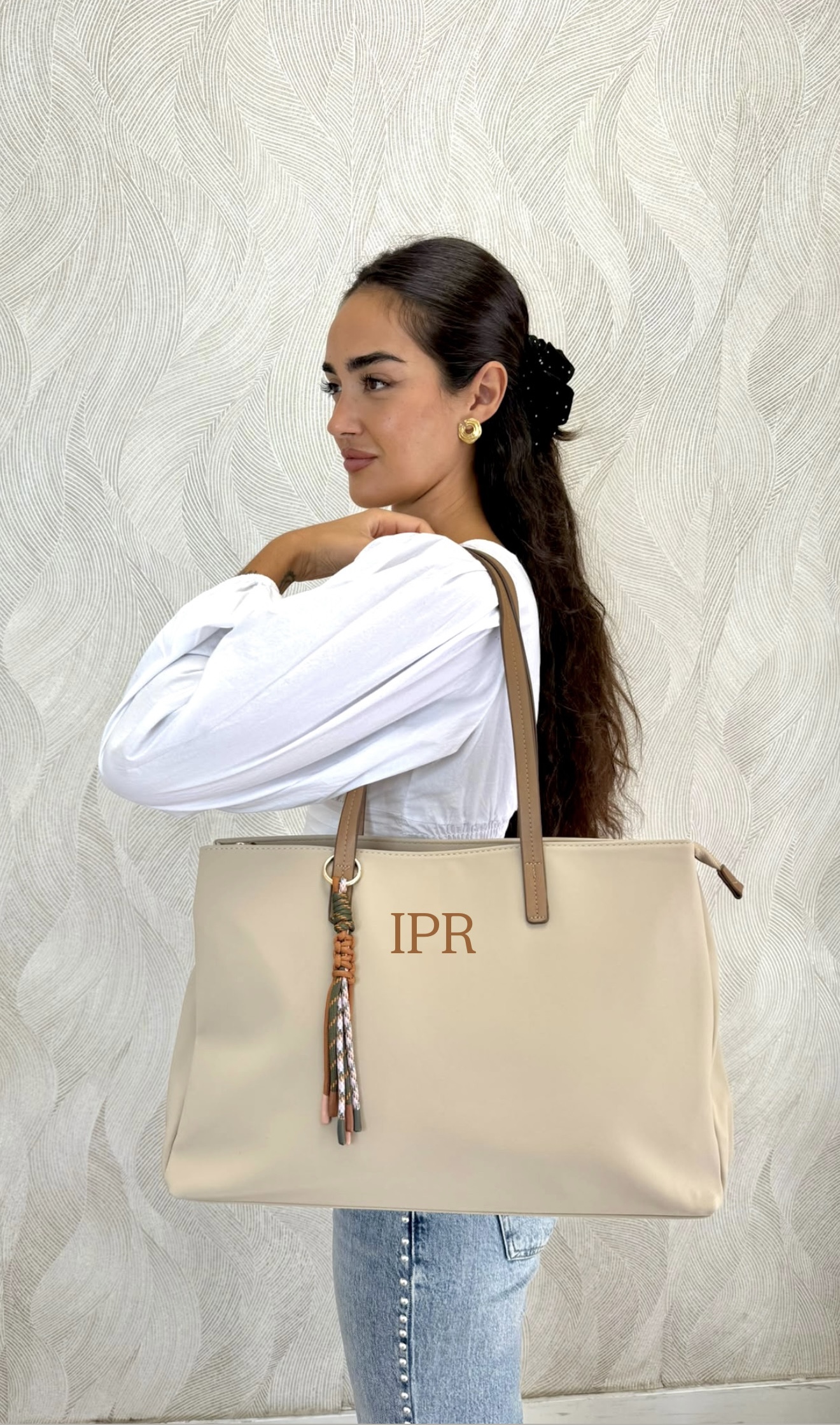 Bolso tote neopreno personalizado beige