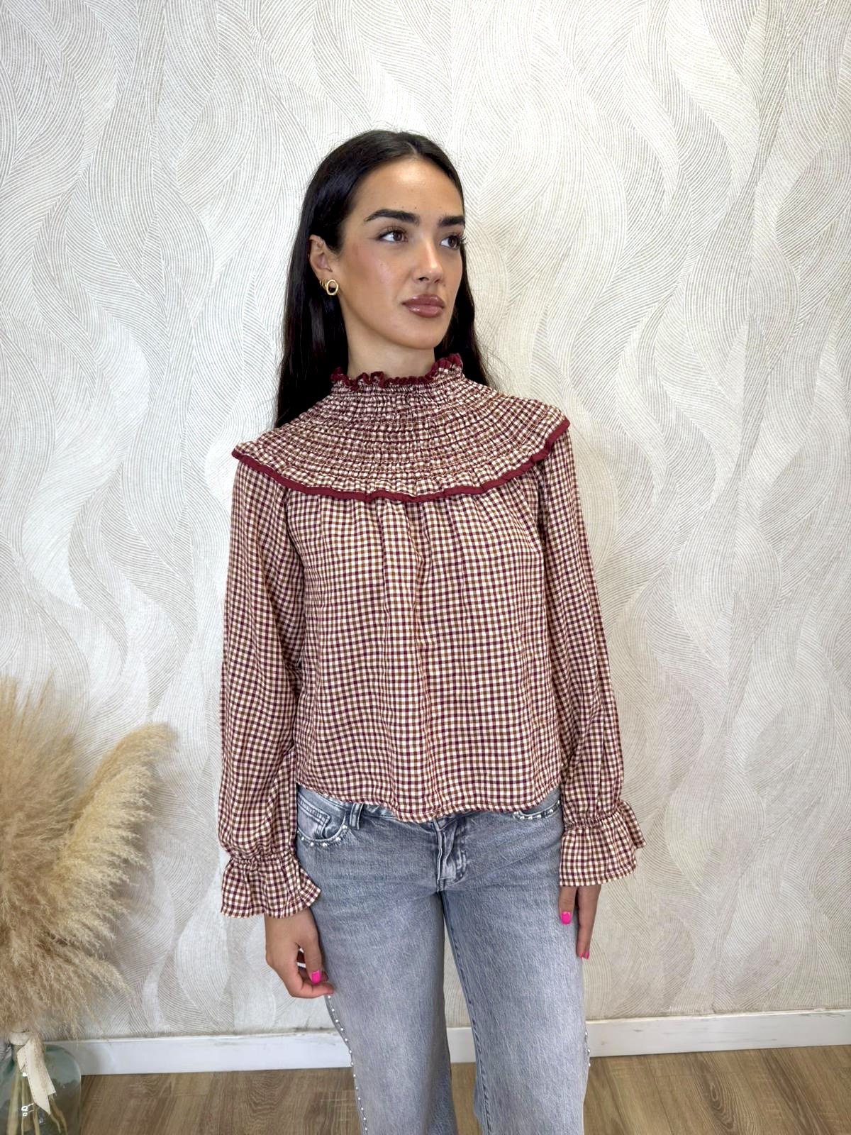 Camisa Simoneta vichy burdeos - Imagen 3