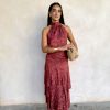 Conjunto halter jacquard satén - Imagen 4