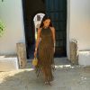 Vestido bandage flecos kaki - Imagen 7