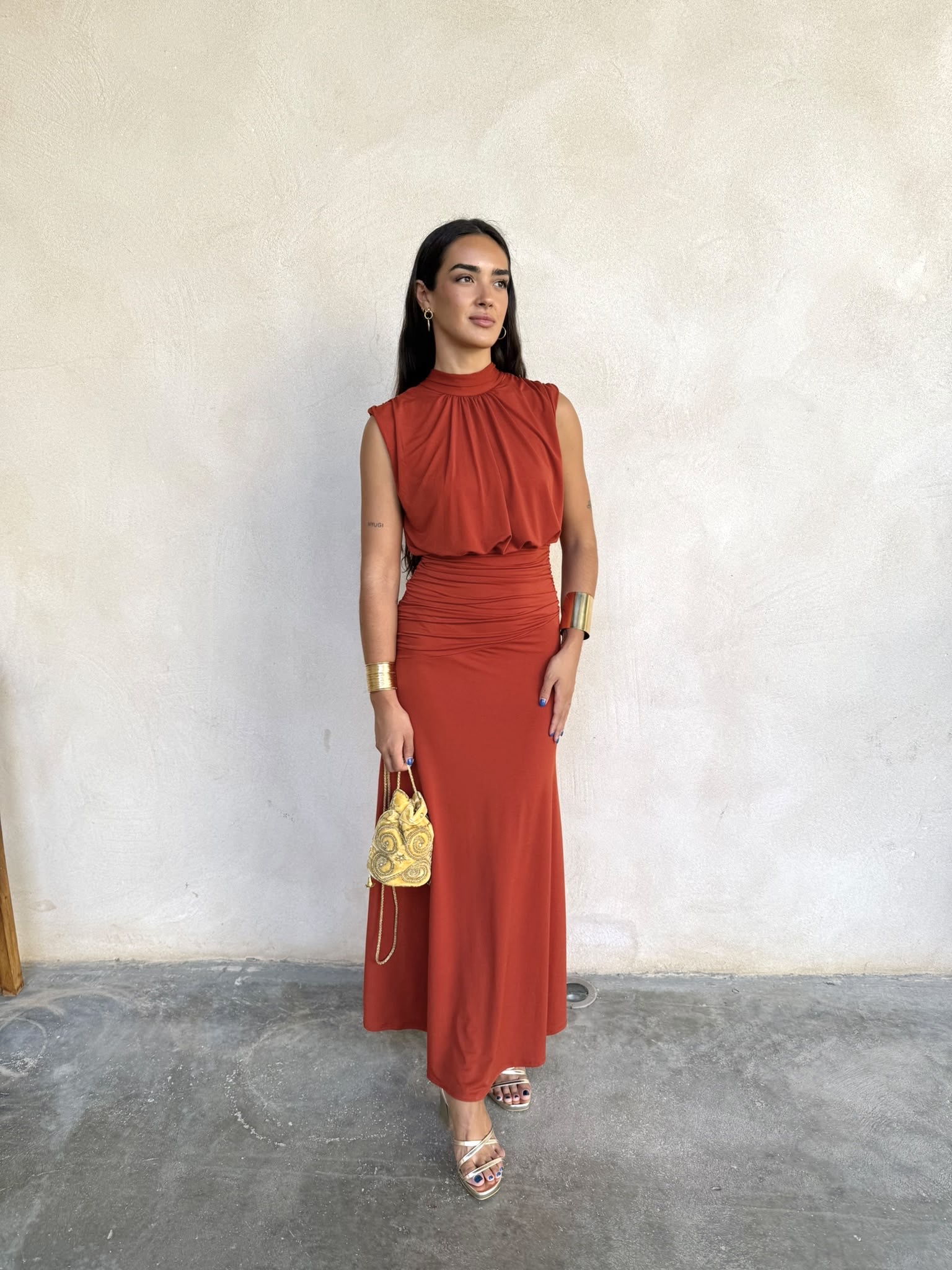 Vestido Positano teja