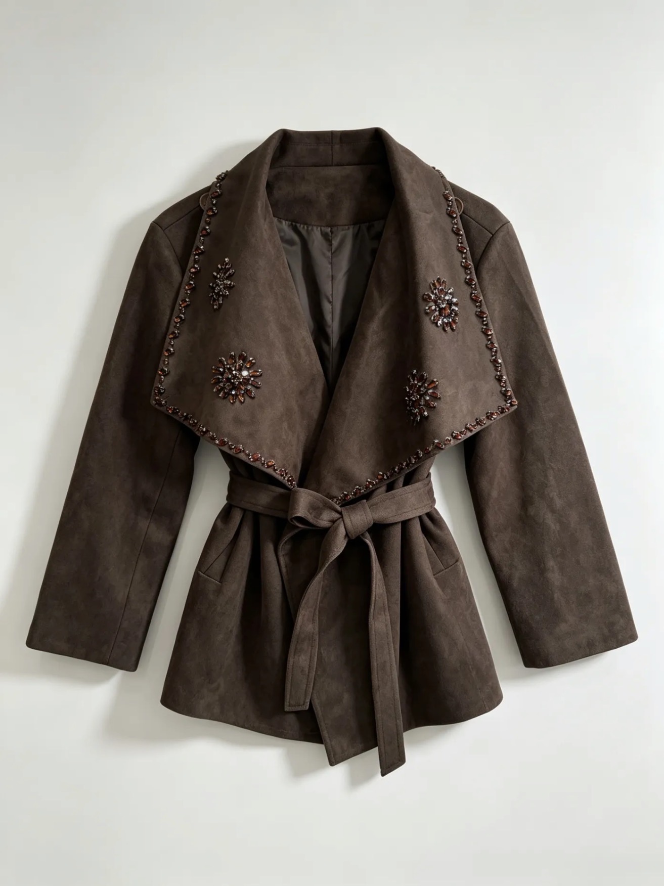 Chaqueta ante cinturón marrón