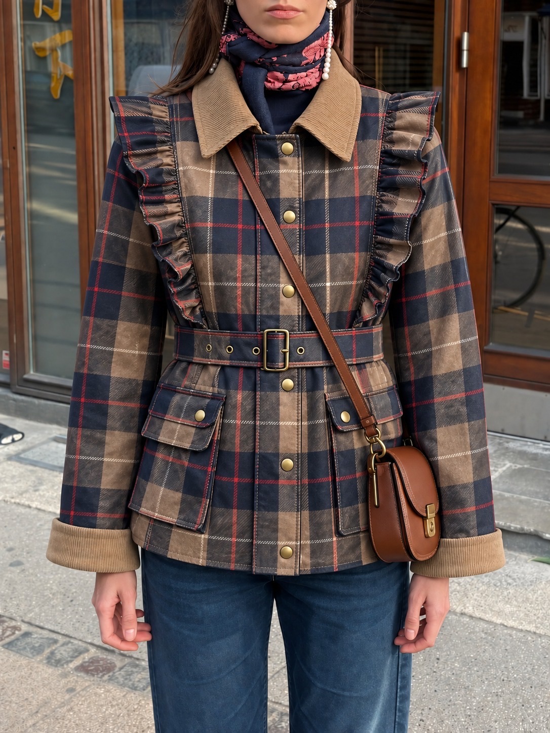 Chaqueta Royal cuadros azul marino