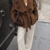 Chaqueta ante cinturón camel