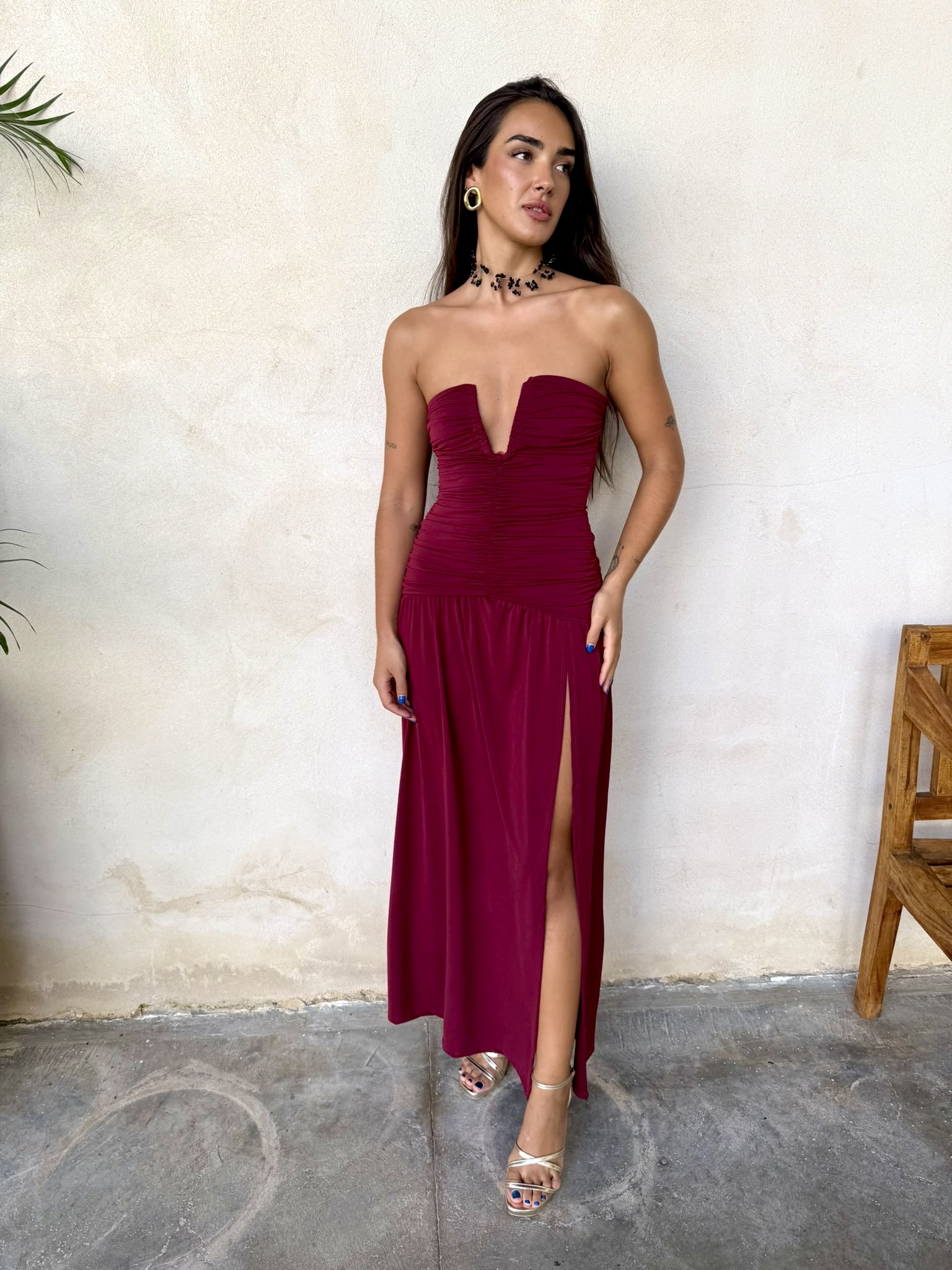 Vestido Gianna burdeos - Imagen 3