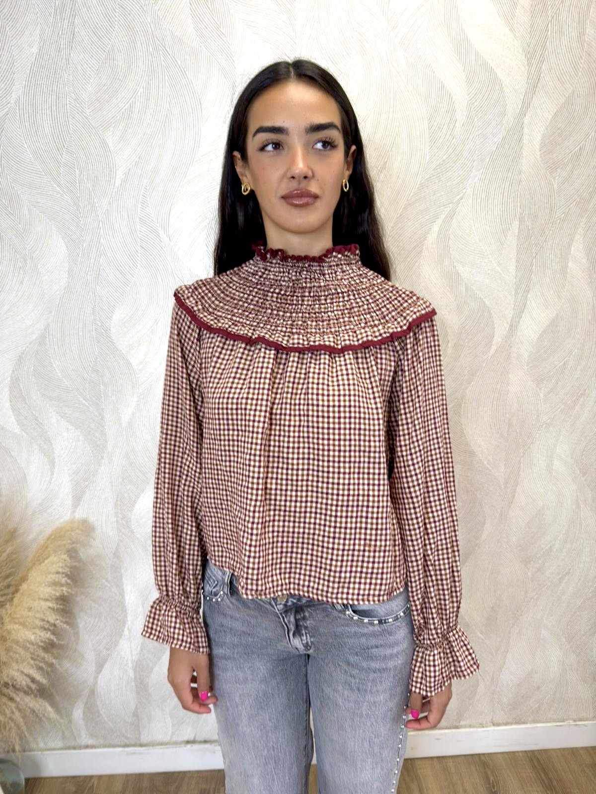 Camisa Simoneta vichy burdeos - Imagen 5