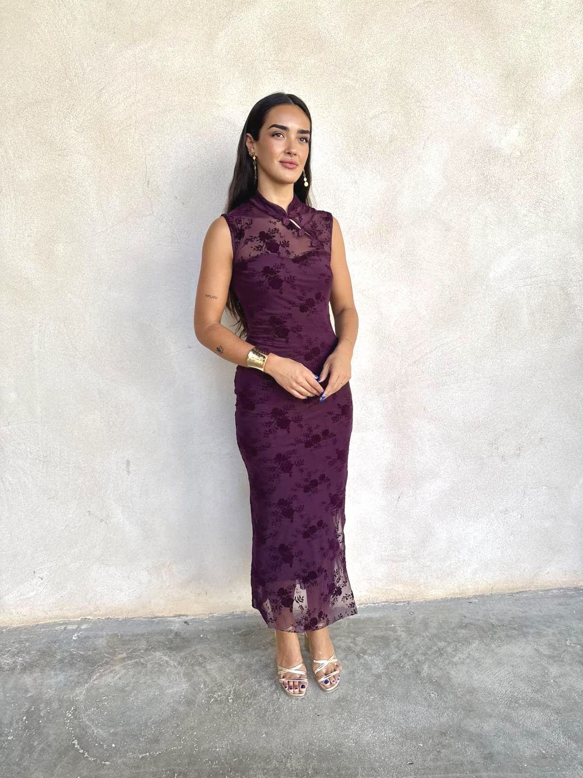 Vestidi midi encaje alamares - Imagen 4