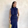 Vestido Positano azul marino - Imagen 4