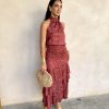 Conjunto halter jacquard satén - Imagen 2