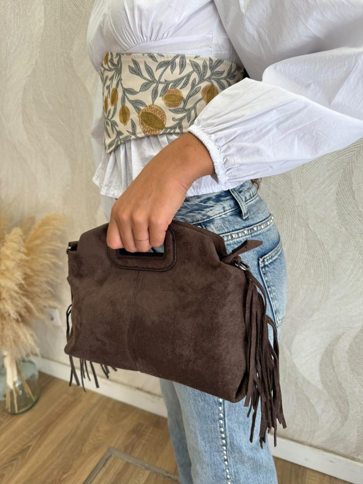 Alternative view of Bolso ante flecos marrón