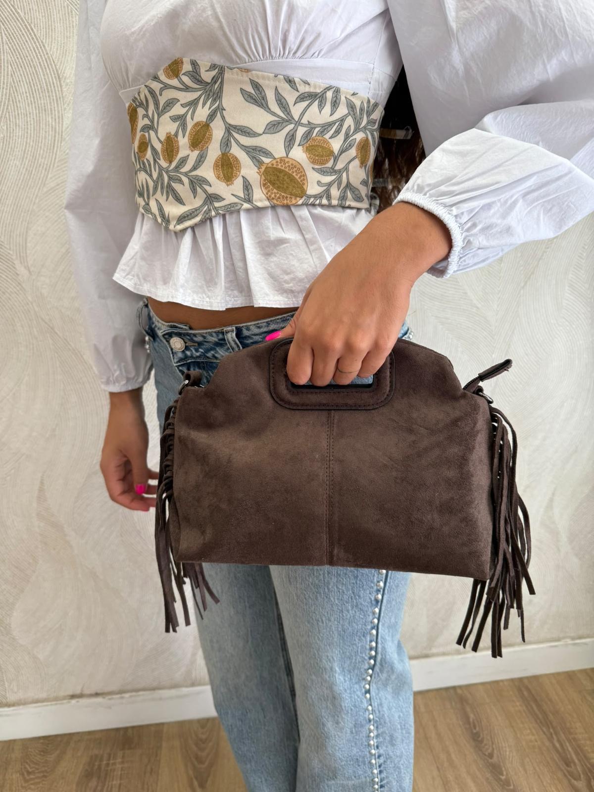 Bolso ante flecos marrón