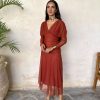 Vestido midi tul teja - Imagen 5