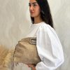 Bolso ante flecos grande beige - Imagen 2