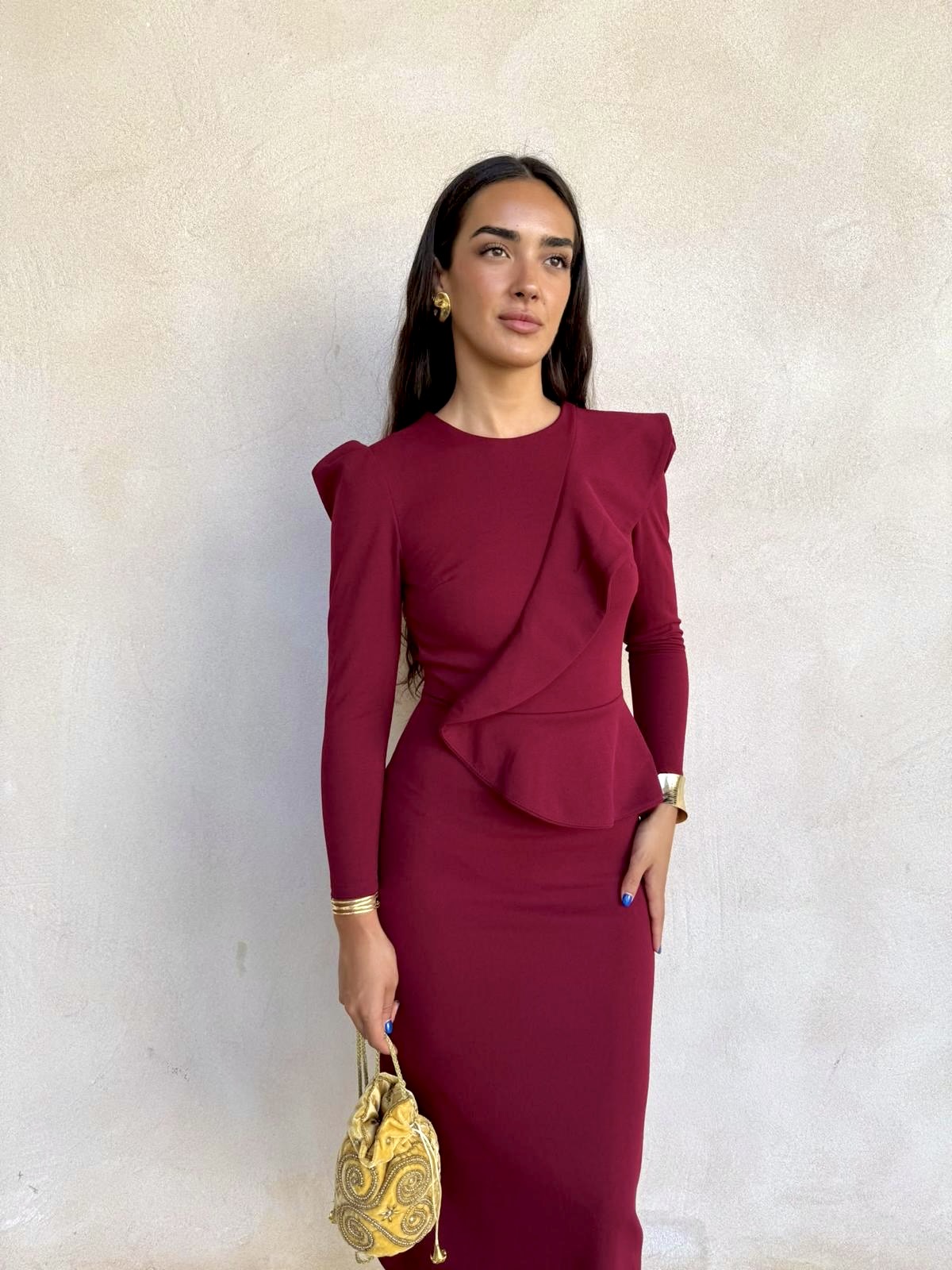Vestido Vitoria burdeos - Imagen 3