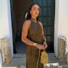 Vestido bandage flecos kaki - Imagen 2