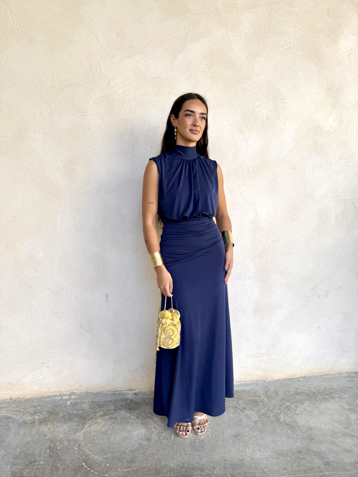Vestido Positano azul marino