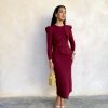 Vestido Vitoria burdeos - Imagen 2
