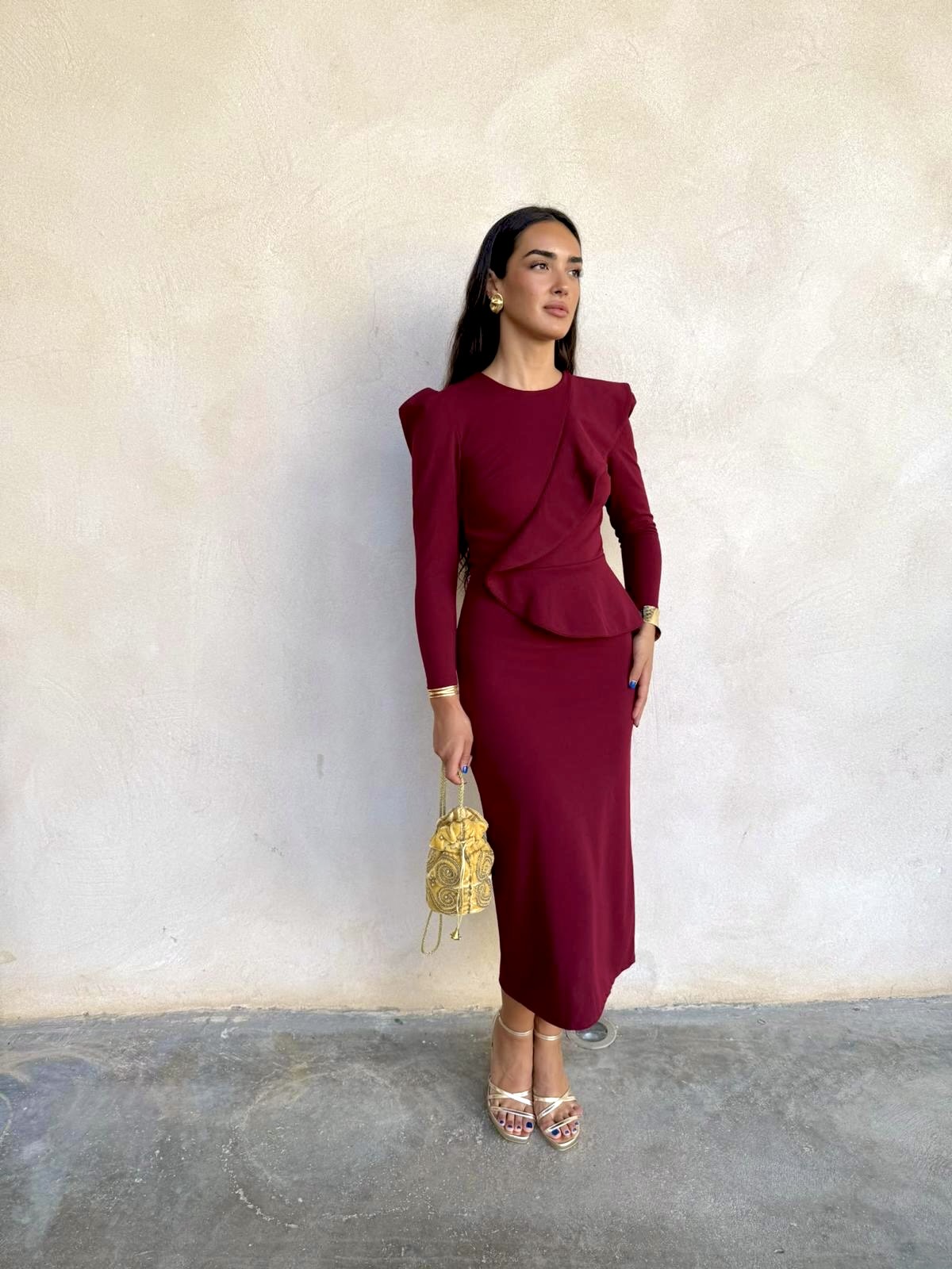 Alternative view of Vestido Vitoria burdeos