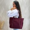 Bolso ante tachuelas personalizable burdeos - Imagen 3