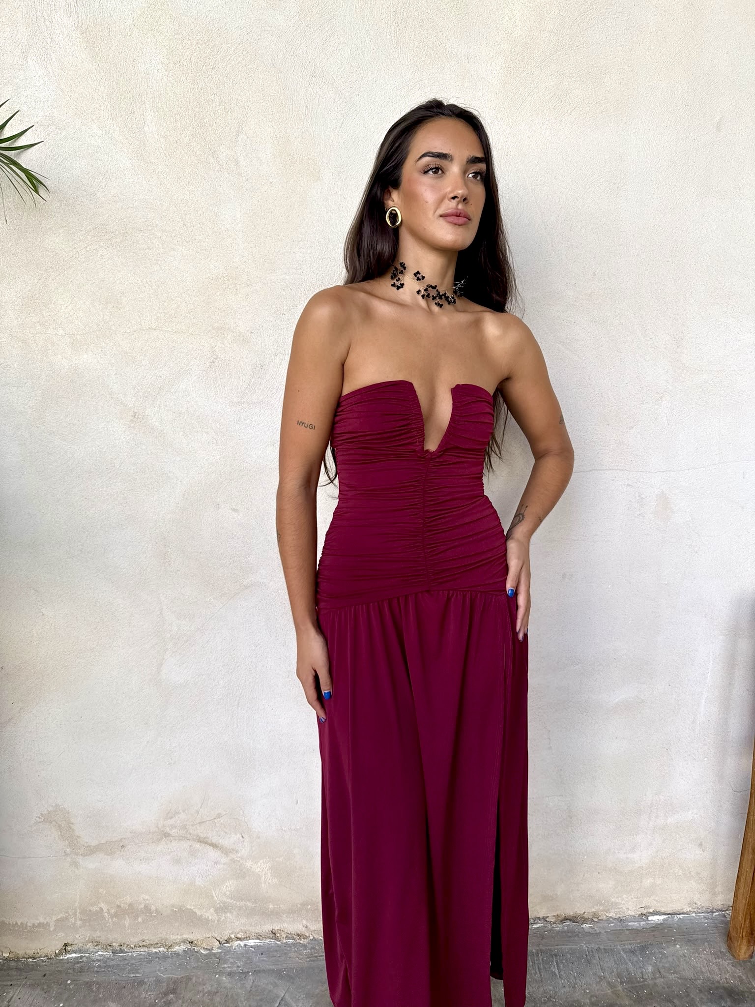 Vestido Gianna burdeos - Imagen 4