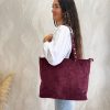 Bolso ante asa tachuelas personalizable burdeos - Imagen 2