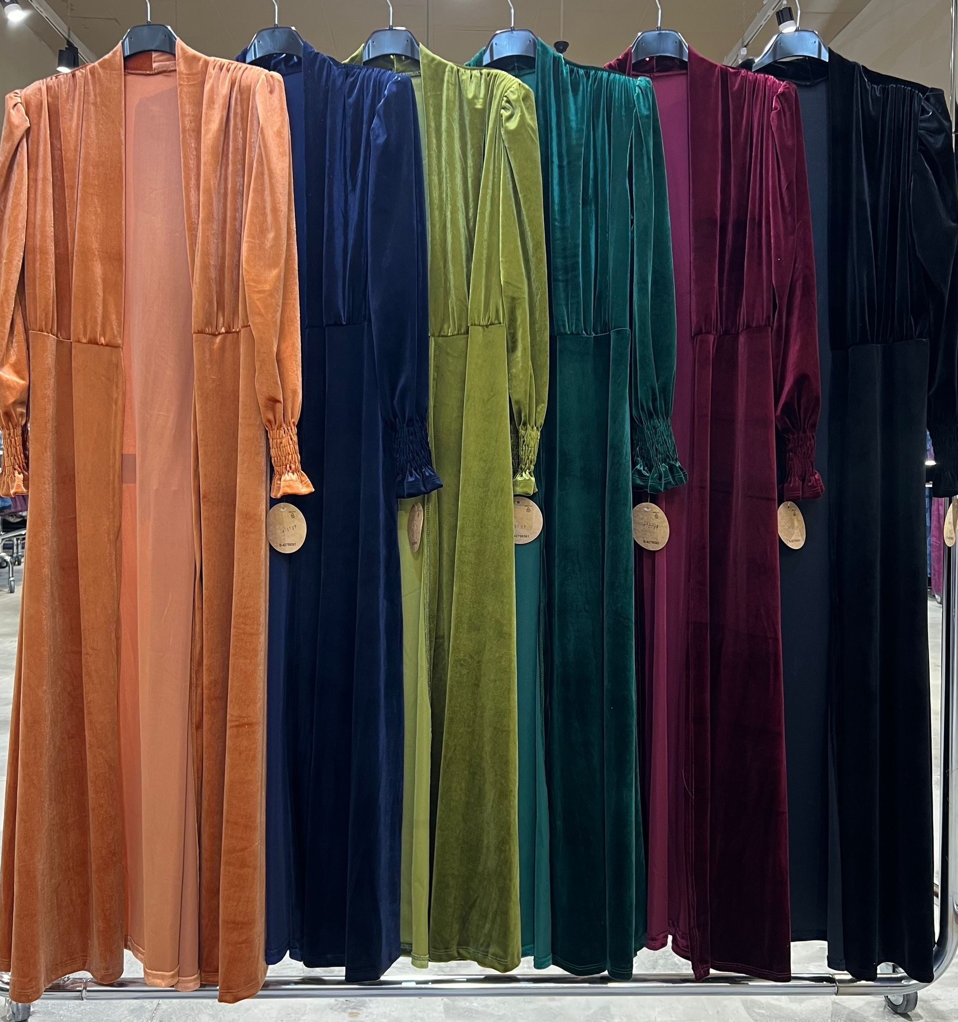 Kaftan terciopelo manga larga colores