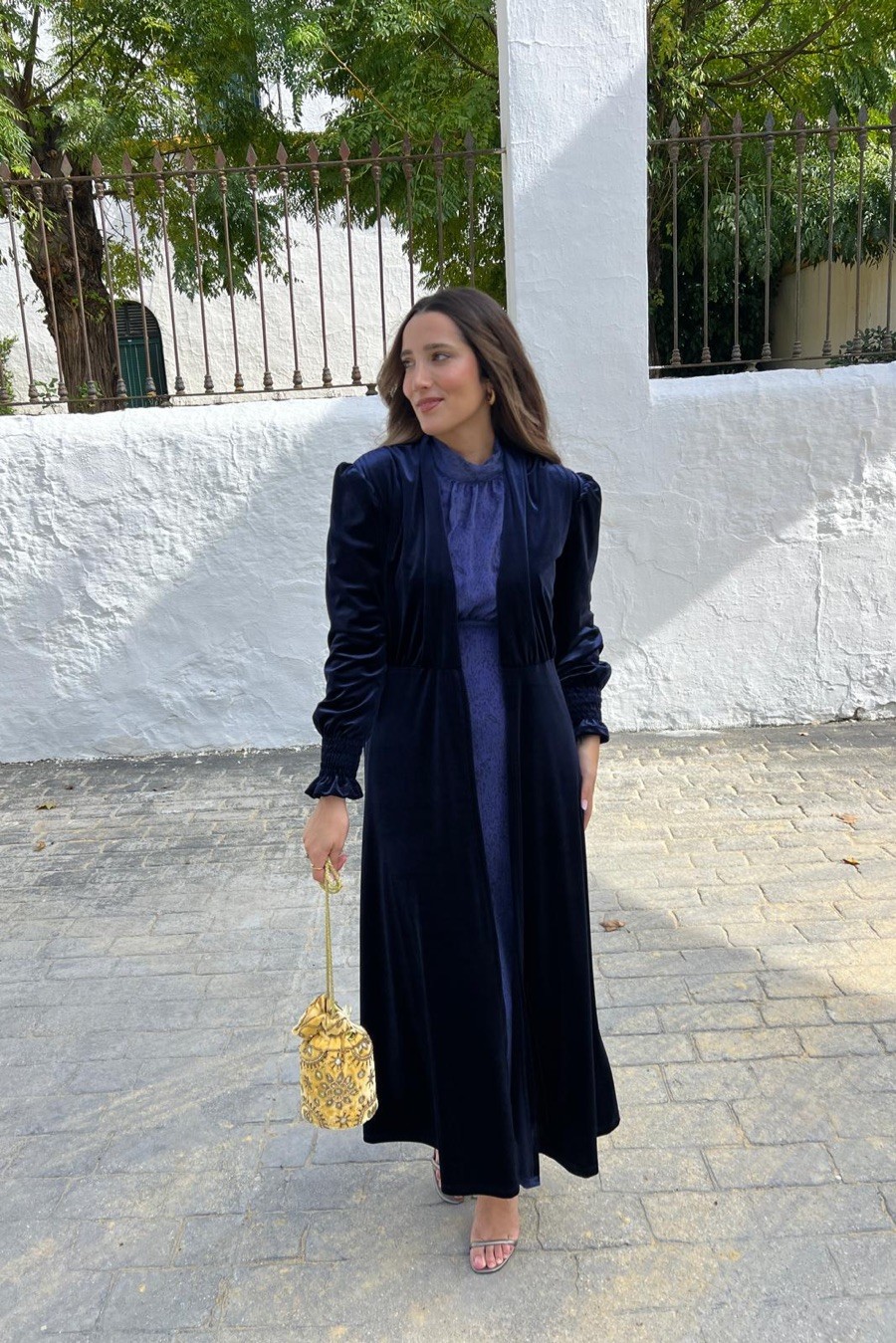 Kaftan terciopelo manga larga colores