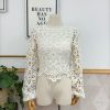 Top camisa crochet detalle brillo