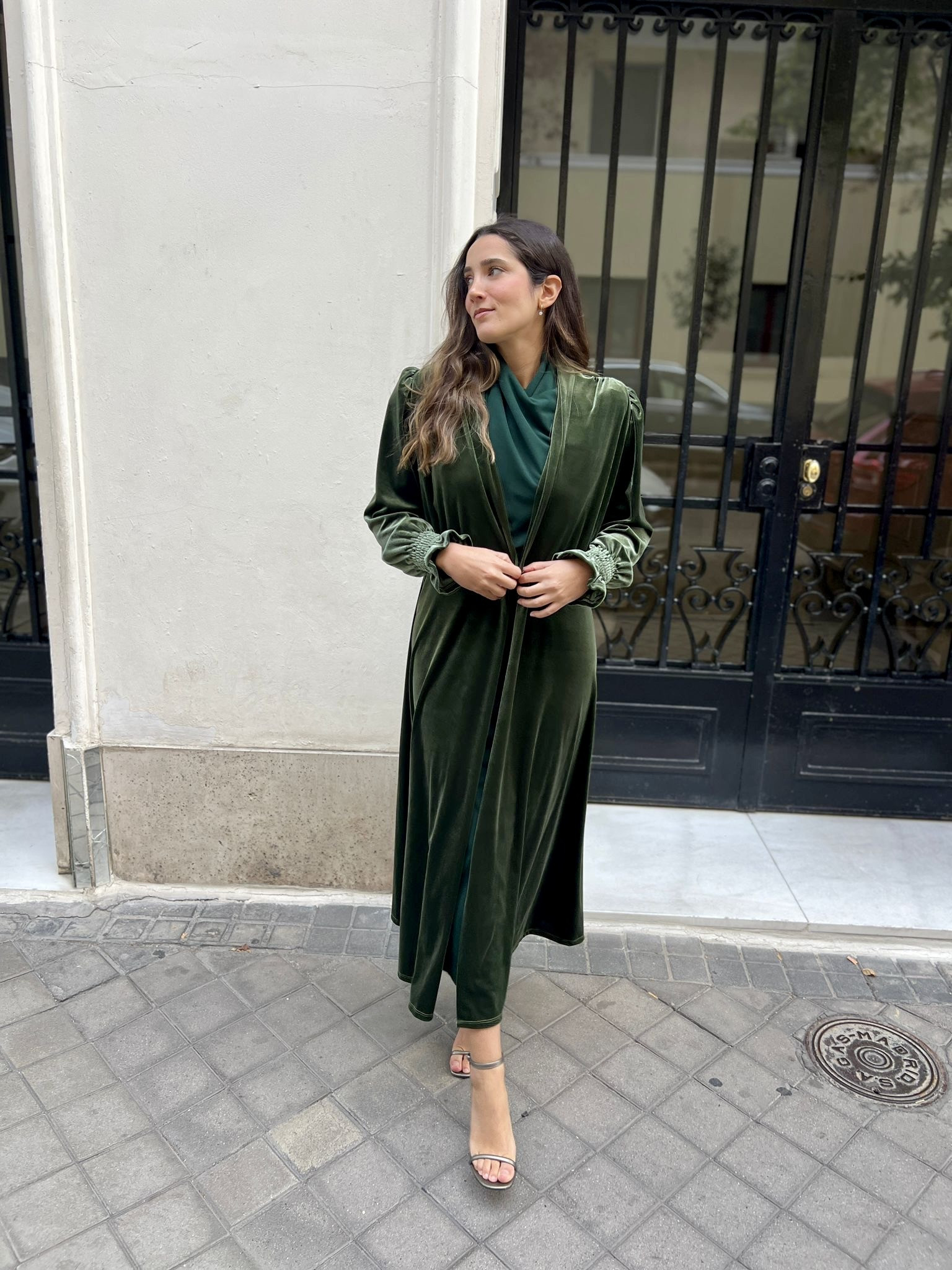 Kaftán terciopelo verde kaki