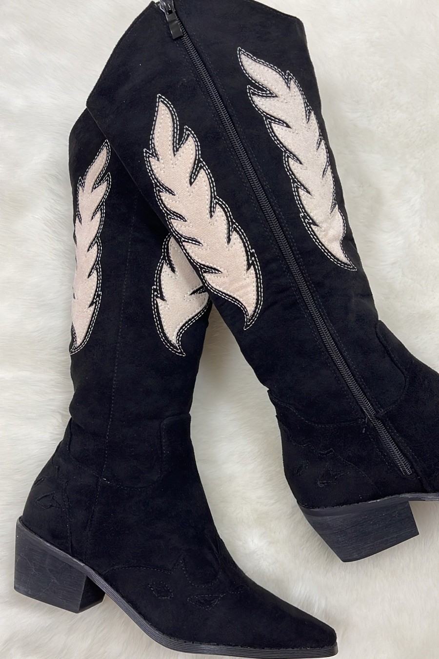 Botas cowboy bicolor antelina