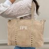 Bolso leather tachuelas beige