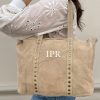 Bolso leather tachuelas beige