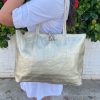 Bolso totte leather dorado personalizado