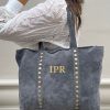 Bolso leather tachuelas personalizable gris